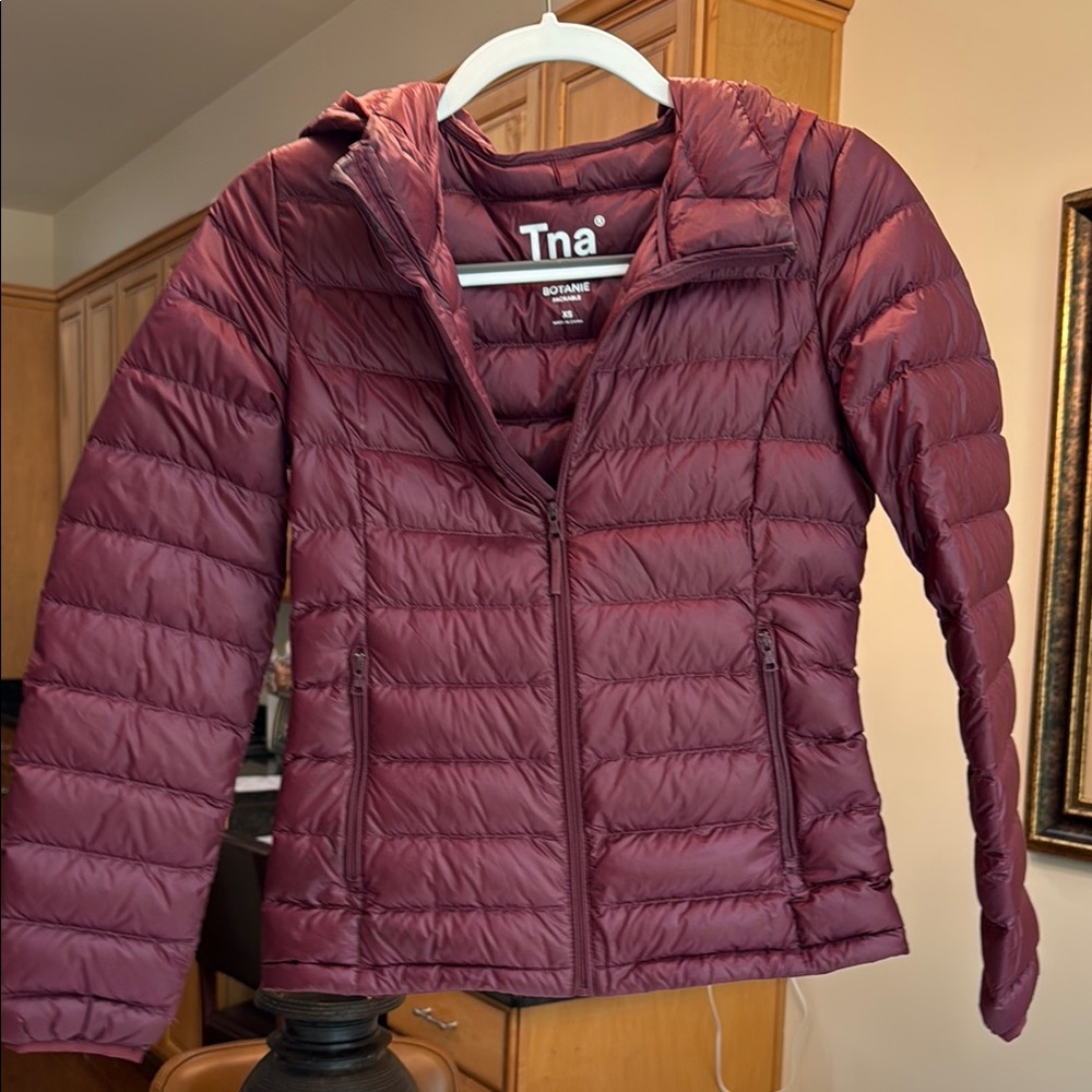 TNA Purple Puffer Jacket with Hood